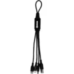 Cable cargador personalizado logo luz led negro