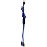 Cable cargador personalizado metalizado logo led azul