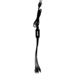 Cable cargador personalizado metalizado logo led negro