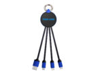 Cables de carga led personalizados 3 + 1 Azul