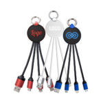 Cables de carga led personalizados 3 + 1 logotipo